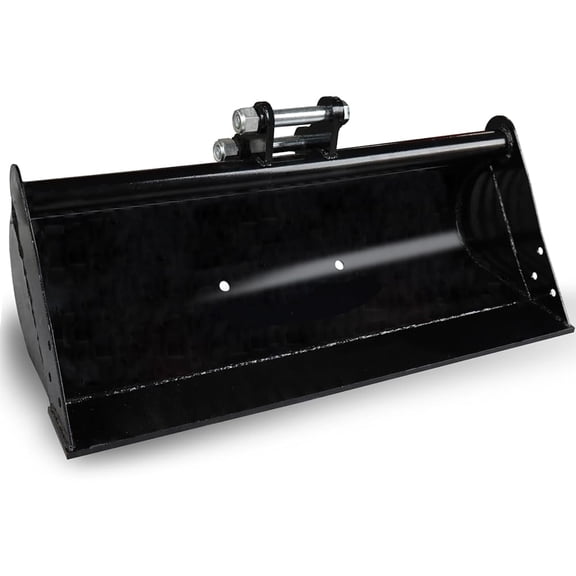 MMS 39.3IN Flat Bucket for Mini Excavator, Small Digger Buckets Attachments, 1000mm Smooth Surface Excavator Accessories with Two Pins Plain