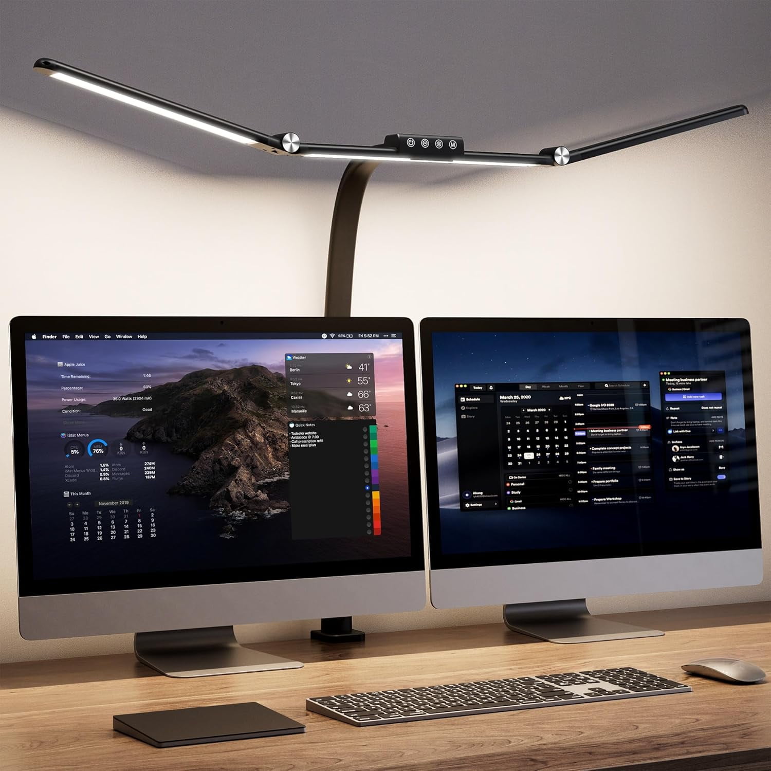 39.3in Large Eye-Caring Led Desk Lamp with Clamp, Desk Lamps for Home Office, 24W Bright Desk Light Stepless Dimming Flexible Hose Architect Office Desk Lamp for Study Work