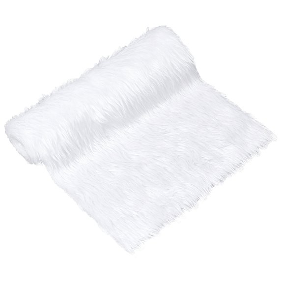 39.3x11.8inch Plush Photography Mat White Fur Photography Backdrop Plush Decorative Mat