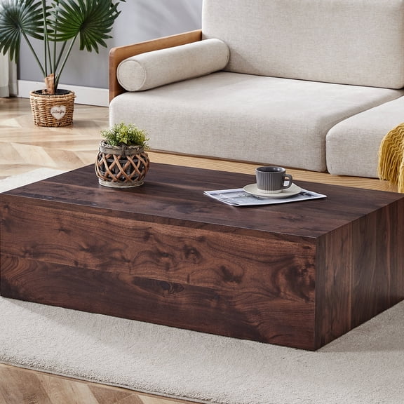 39.3x23.6x12 Inch Walnut MDF Coffee Table for Sofa Side and Corner