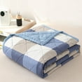 thumbnail image 1 of 39.3x59in Generic Comforter, Soft, Breathable, Checkered Pattern, Skines-friendly, Soft, Comfortable and Warm, Comfortable Sleeping Experience(Blue), 1 of 6