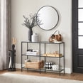 thumbnail image 1 of 39.4" Console Table, 3 Shelves Narrow Entryway Table with Adjustable Metal Feet, Black, 1 of 10