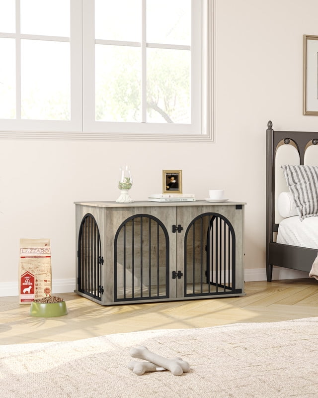 39.4" Dog Crate Furniture, Dog Kennel Indoor Arched Door Design for Small/Medium/Large Dog