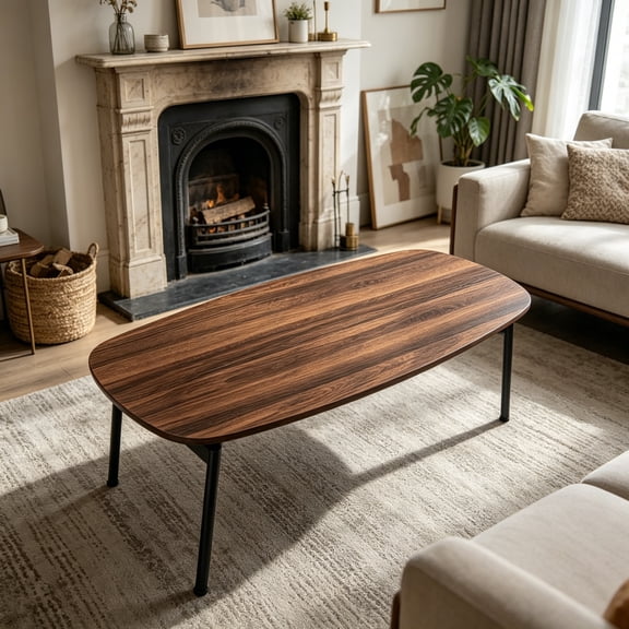 39.4" Folding Coffee Table, Portable Small Coffee Table for Living Room, Foldable Center Table for Small Spaces, No Assembly Needed, Walnut