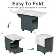 thumbnail image 1 of 39.4" Folding Dining Table with Storage Drawer & 4 Wheels, Multi-Functional Extendable Table with Storage Rack for Kitchen, Living Room, Entryway, Space Saving Design, 1 of 8