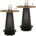 thumbnail image 1 of 39.4" H Bar Pub Table, Round Bistro Cocktail Table, Industrial Home Bar High Top Unit（2PC), 1 of 7