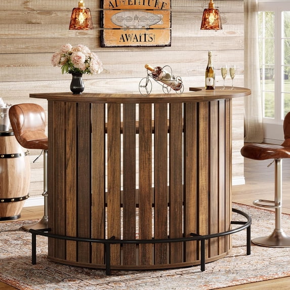 39.4" H Bar Table, 4-Tier Home Bar Unit with Footrest