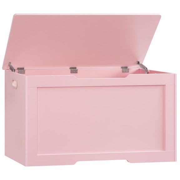 39.4 Inch Large Toy Storage Chest with Safety Hinges, Sturdy Bench for Bedroom Living Room Entryway, Holds 220 lbs, Pink