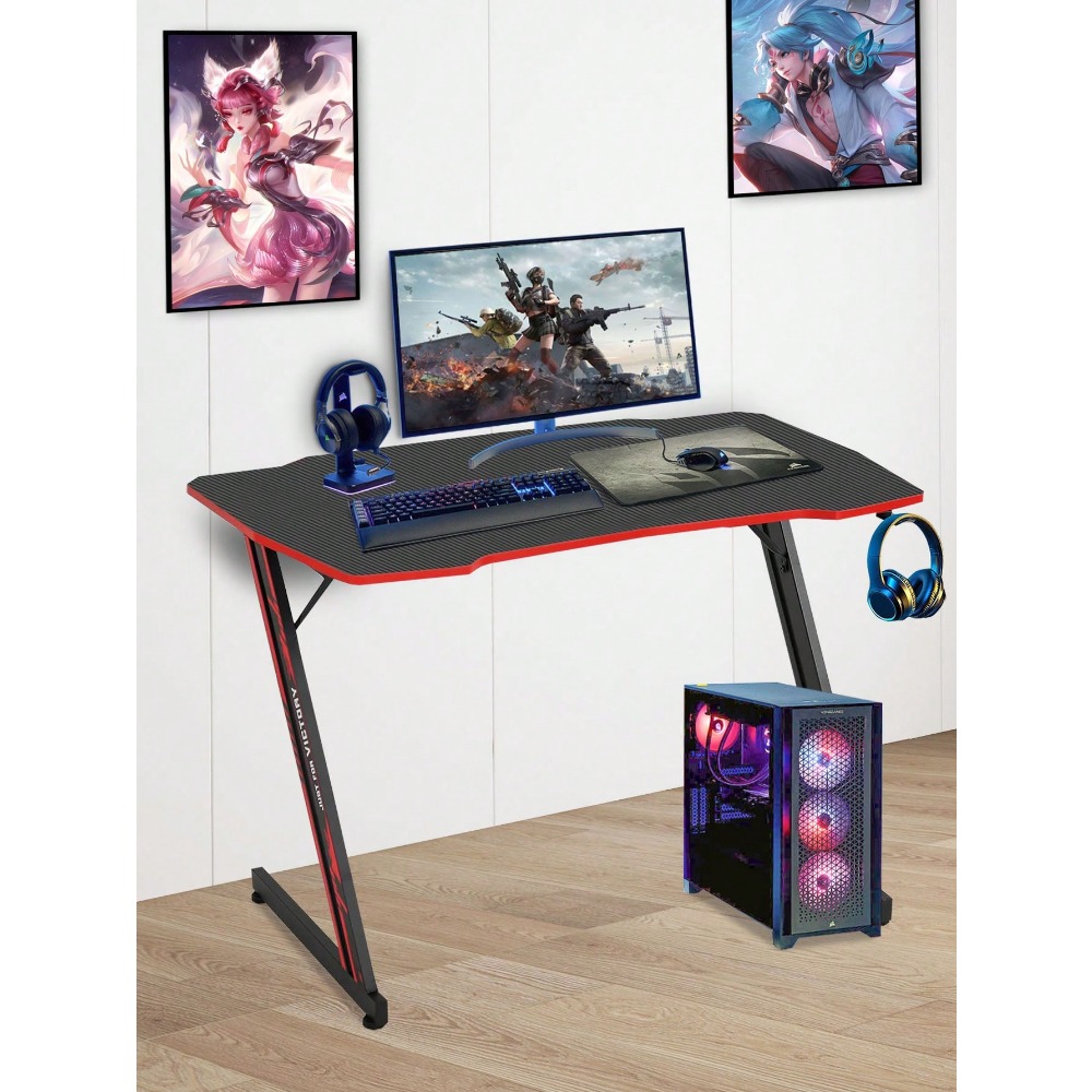 39.4 Inch Modern Computer Desk Carbon Fiber Surface For Home Office ...