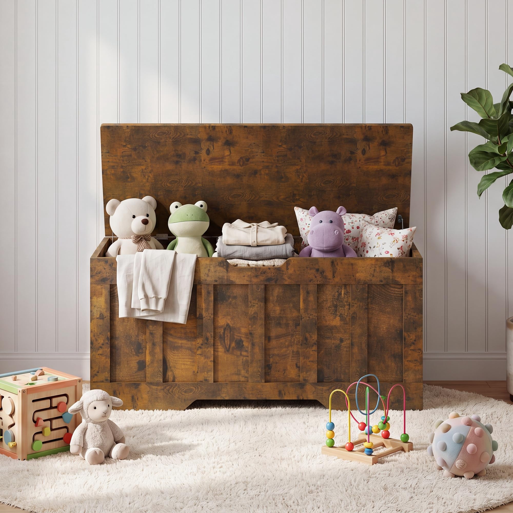 39.4-Inch Retro-Color Storage Bench and Entryway Chest - Walmart.com