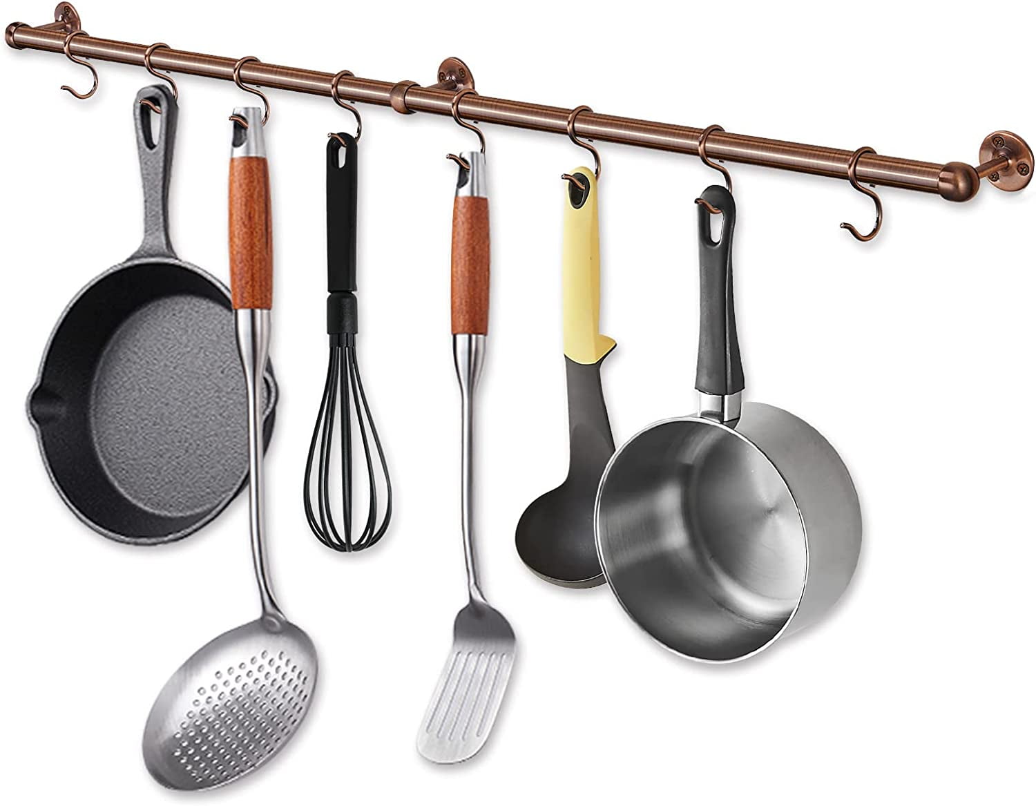 39.4 Inch Stainless Steel Wall Mounted Hanging Pot and Pan Rack with ...