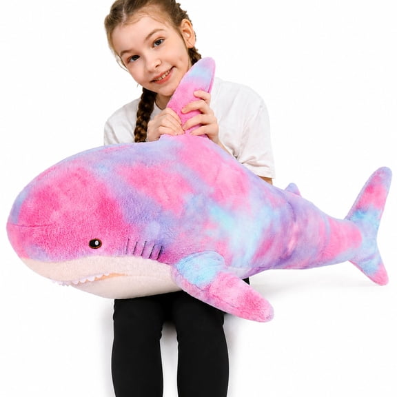 Tezituor 39.4" Large Shark Stuffed Animal Soft Big Plush Toy Home Decor Gift for Kids & Adults