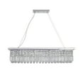 thumbnail image 1 of 39.4" Modern Crystal Chandelier for Dining Room 8-Light White Rectangle Raindrop Chandelier Contemporary Rectangular Pendant Light Fixture for Kitchen Island Bar(Bulb Not Included), 1 of 9