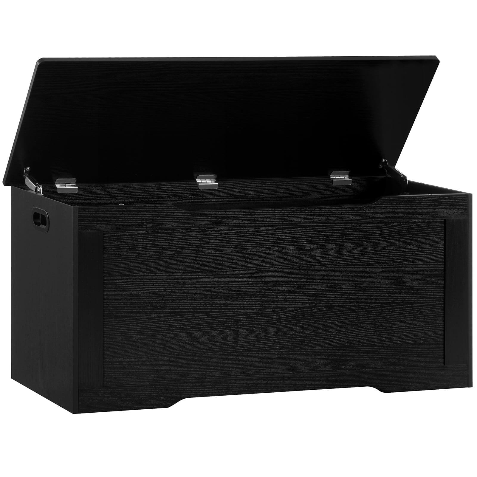 39.4” Storage Chest, Toy Chest, Toy Storage Box with 2 Safety Hinges, Lift Top Wooden Storage Chest, Storage Bench, for Living Room, Bedroom, Entryway, Black