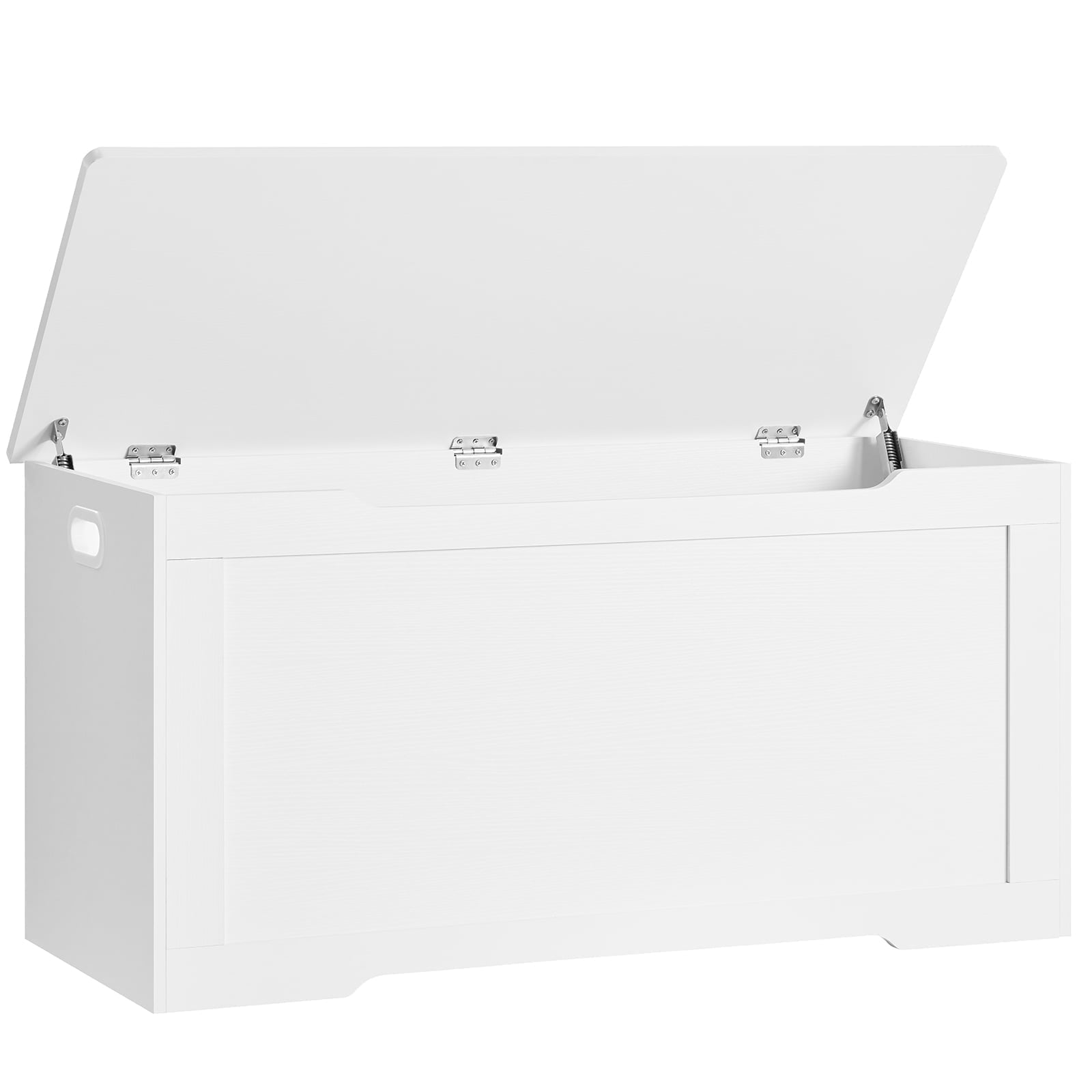 39.4” Storage Chest, Toy Chest, Toy Box with 2 Safety Hinges, Lift Top Wooden Storage Chest, Storage Bench, Supports 220 lb, for Living Room, Bedroom, Entryway, White