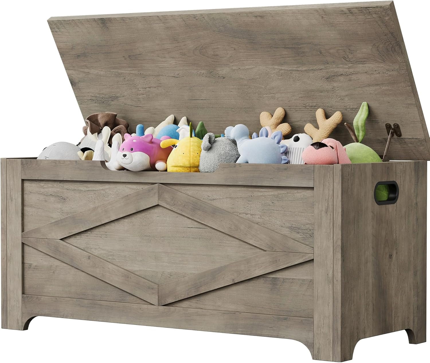 39.4" Storage Chest, Wooden Storage Bench with Safety Hinges, Easy Assembly, Large Toy Chest for Entryway, Living Room, Bedroom