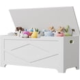 thumbnail image 1 of 39.4" Storage Chest, Wooden Storage Bench with Safety Hinges, Easy Assembly, Large Toy Chest for Entryway, Living Room, Bedroom, 1 of 6