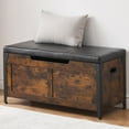 thumbnail image 1 of 39.4" Storage Chest, Wooden Storage Trunk, Storage Bench with Safety Hinge and Lift-Top for Entryway, Bedroom, Living Room, Rustic Brown, 1 of 8