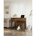 thumbnail image 1 of 39.4"Wooden Dog Crate Furniture with 2 Drawers, Charging Station,for Medium/Large Dogs,Rustic Brown, 1 of 9