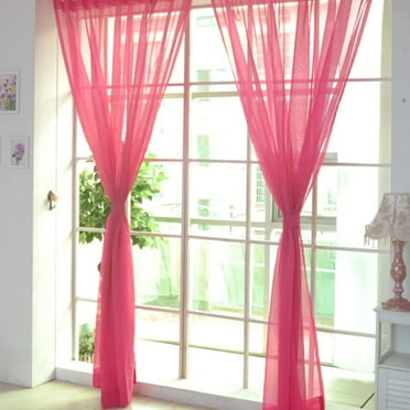 39.4 x 78.7 Inch Sheer Curtains for Living Room Bedroom 2 Panels Set Rod Pocket Transparent Window Curtains for Bedroom