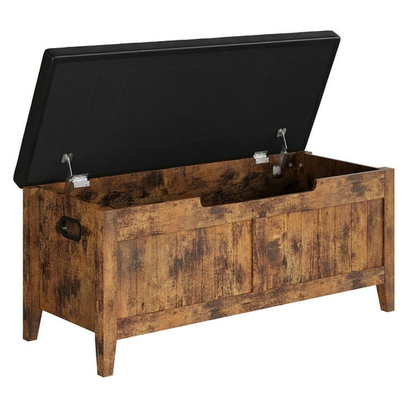 39.4"x15.7"x18.1" Storage Chest, Storage Trunk with Cushion Seat, 2 Safety Hinges, Storage Bench, Wooden Storage Organizer, Shoe Bench for Entryway, Bedroom, Living Room