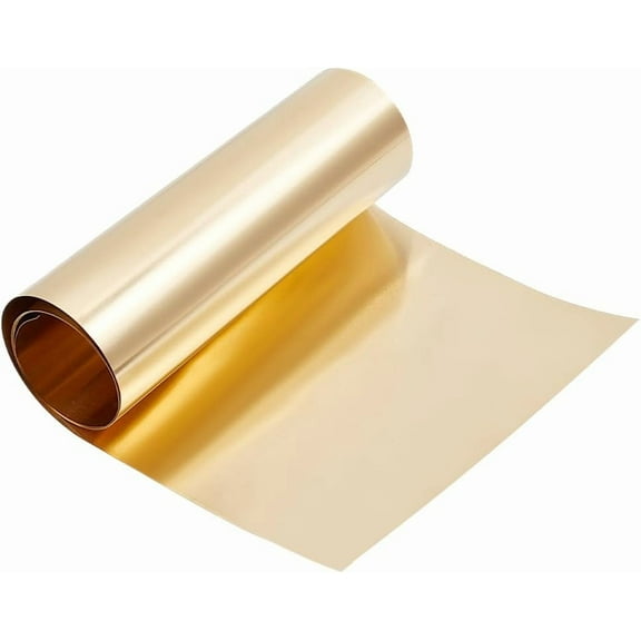 39.4"x5.9" Gold Brass Sheet Metal Copper High Hardness Strip Loose Carving Stamping Electrical Repairs Decoration Foil Sheets Roll for DIY