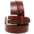 thumbnail image 1 of 39-40  Adam Burk Men's Leather 1 1/2" Wide Casual Jean Belt Plain Brown 26AB05, 1 of 2