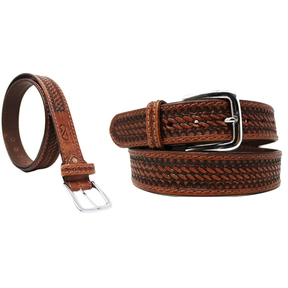 39-40 Adam Burk Men's Western Heavy Duty Basket Weave Leather Belt 26AB02BR
