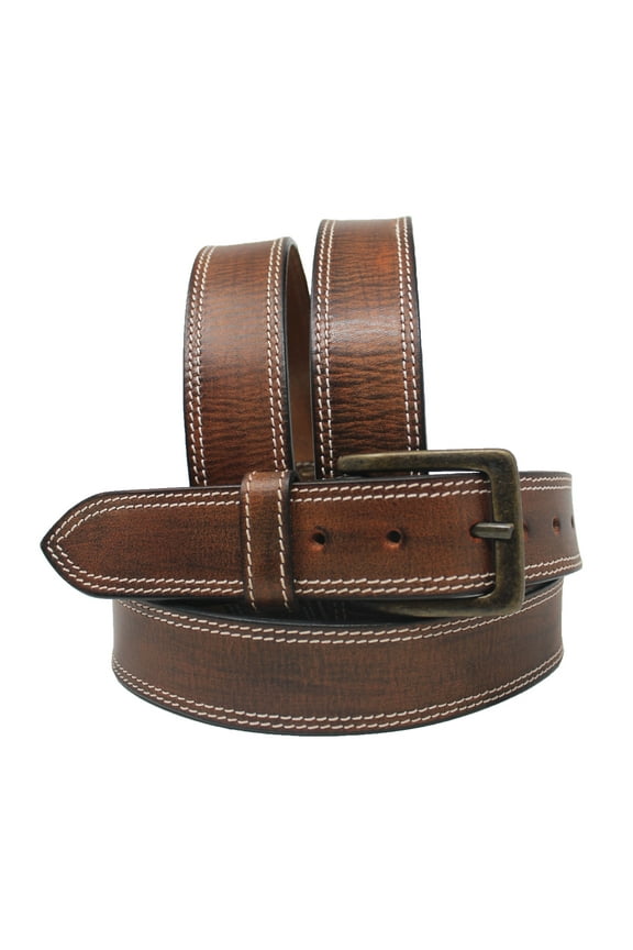 39-40  Men's 1-1/2" Casual Brown Distressed Genuine Leather Belt 26AA80BR