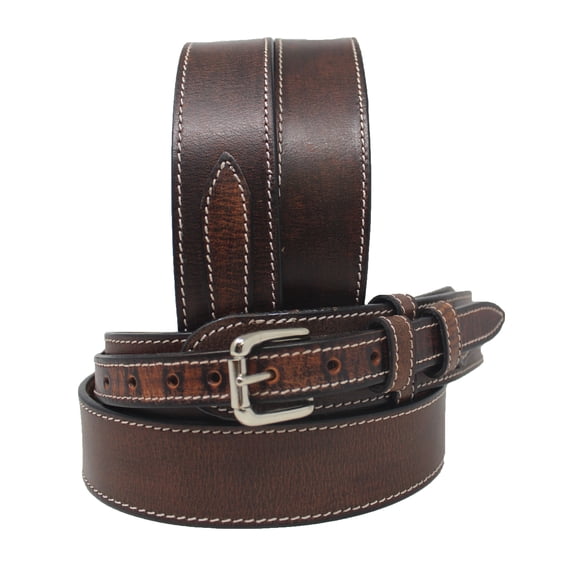 39-40 Men's 1-1/2" Casual Brown Distressed Genuine Leather Belt 26RAA80BR