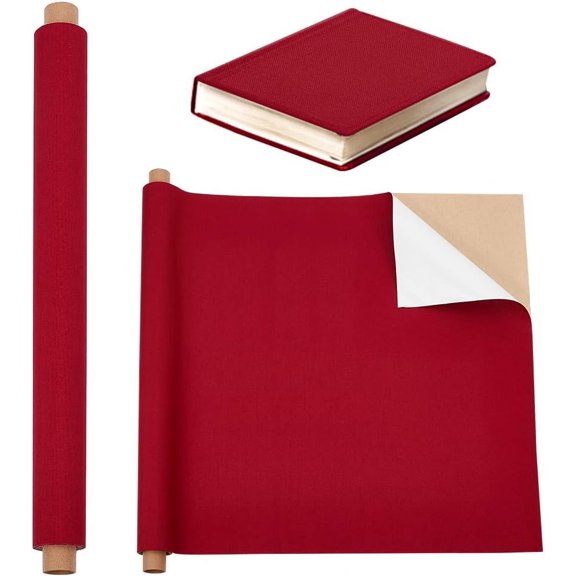 39.4x15.7 Inch Notebook Binding Cloth FireBrick Self-Adhesive Bookcover Polyester Fabric with Paper Backed Cloth DIY Notebook Cloth Protective Cover for Notebook Binding Scrapbooking DIY Black
