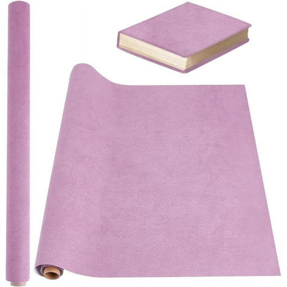 39.4x16.9 Inch Plum Bookcover Imitation Leather Surface with Paper Backed Book Cloth DIY Book Cloth Protective Cover