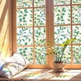 thumbnail image 1 of 39.4x16.9 Inch Rainbow Window Privacy Film Green Leaves Plant Static Glass Cling 3D Plastic Non-Adhesive Sun Blocking Glass Sticker Stained Window Decals for Room Home Mixed Color, 1 of 9