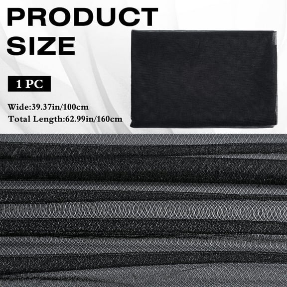 39.4x63 Inch Black Mesh Fabric by The Yard Breathable Polyester Netting Tulle Fabric Soft Voile Solid Sheer Mosquito Net Fabric for Sewing Making Crafts Garments Clothes Dresses DIY Supply