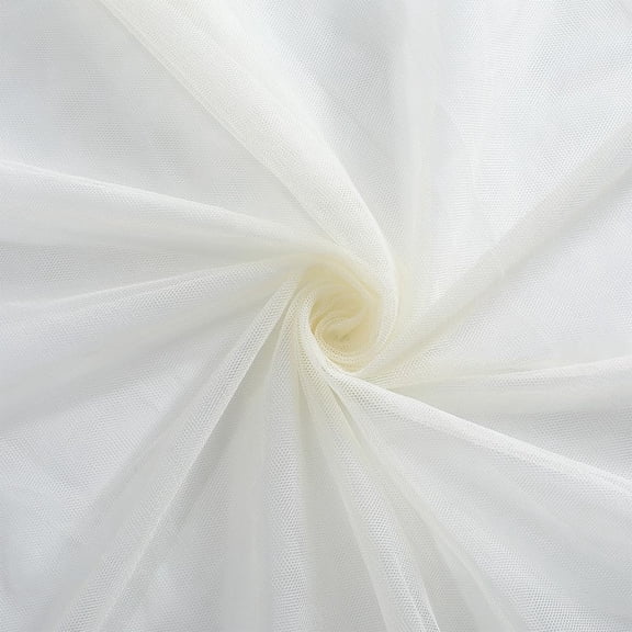 39.4x63 Inch White Mesh Netting Fabric Soft Beige Mosquito Net Fabric Polyester Voile Solid Sheer Tulle Fabric by The Yard for DIY Sewing Making Crafts Wedding Dresses Bridal Clothes DIY Supply
