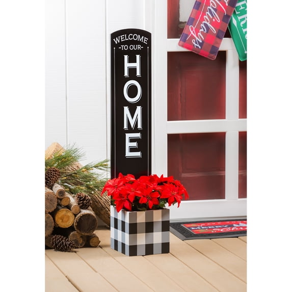 Evergreen 39.5"H Welcome Porch Decor with Built in Planter