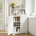thumbnail image 1 of 39.5" Kitchen Pantry Cabinet with Open Shelves & Double Doors, Floor Bathroom Storage Cabinet, Freestanding Accent Cabinet with 2 Adjustable Shelves for Home, Dining Room, White, 1 of 10