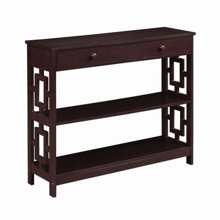 39.5 x 12 x 31.5 in. Town Square 1 Drawer Console Table, Espresso