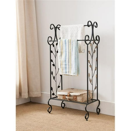 39.5 x 20 x 12 in. Metal Towel Rack - Black