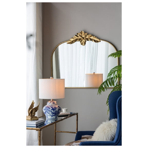 39.5" x 35" Arched Mirror with Metal Frame, Wall- Mounted Mirror for Living Room Bedrrom