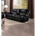 thumbnail image 1 of 39.5 x 38.5 x 78.5 in. Bastrop Double Glider Reclining Love Seat with Center Console - Black, 1 of 1