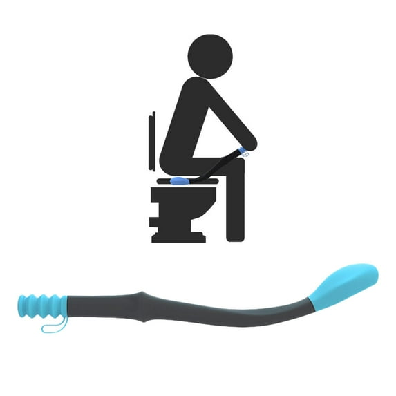 39.5cm Long Reach Bottom Wiper Toilet Self Wipe Aid Tissue Grip Helper Long Handle Reach Comfort Bottom Wiper Assist Holder (Blue)