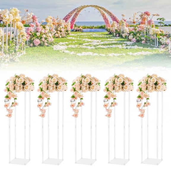 39" 5x Clear Flower Stand Acrylic Tall Column Vase Centerpieces Wedding Decor