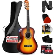39 6-String Classic Guitar with Digital Tuner and Accessory Kit Brown
