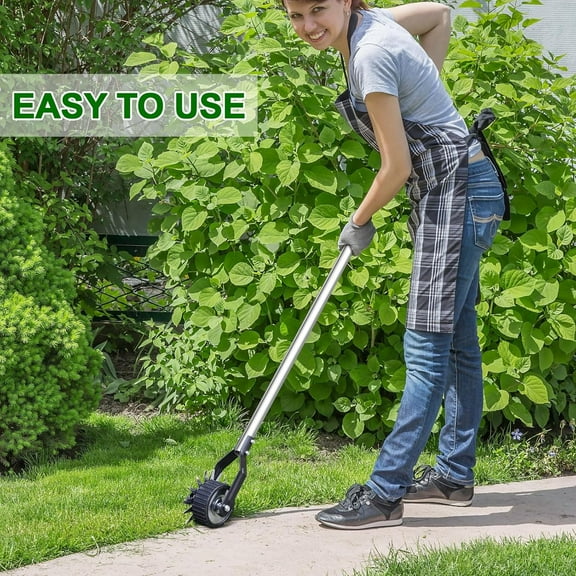 39-66.7 Inch Hand Lawn Edger with Double-Sided Sharp Blades, Extended Adjustable Handle