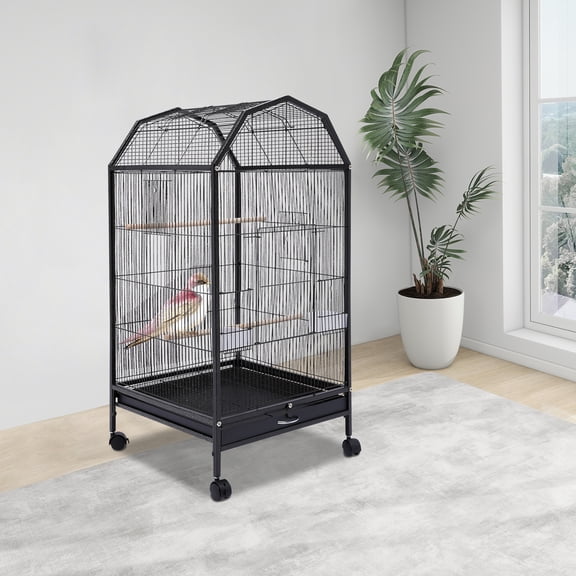 39.9" Large Bird Pet Cage Large Play Top Parrot Finch Cage Macaw Cockatoo 5 Door