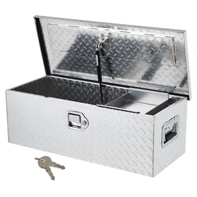 39 in Aluminum Truck Tool Box, Truck Bed Storage Box with Security Lock and Wider Handles, Heavy Duty Waterproof Tool Box Organizer Chest for Pick Up Truck Rv Trailer - Silver