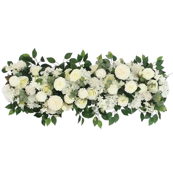 BYXAS 39 Inch Artificial Silk Rose Flower Vine Garland, Fake Roses with Green Leaves, Hanging Plant for Wedding Arrangement, Wall, Party, Bedroom and Home Decor, Cream