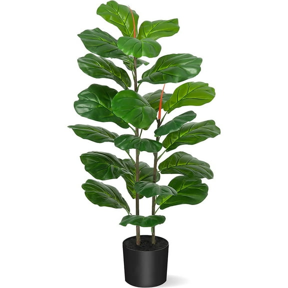 39" Artificial Tree Fiddle Leaf Fig Plants Faux Plant for Home Decor Indoor Outdoor Office