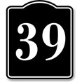 39 Bay Garage Door Plate Field Lane Gate Number BLACK Aluminum